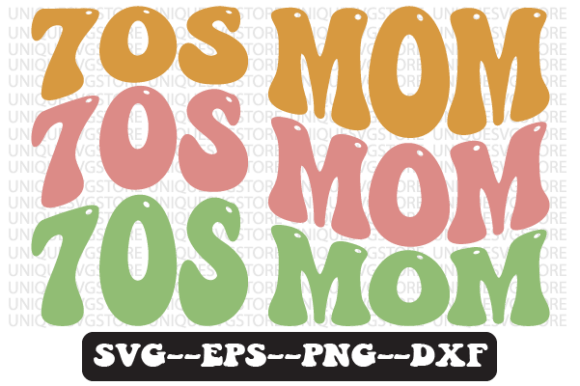 70s Mom Wavy Retro SVG Graphics for Crafts