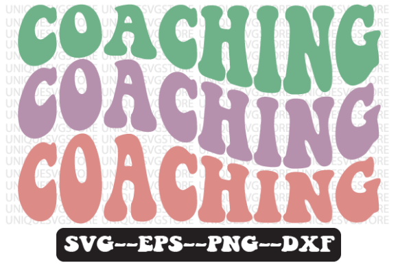 Coaching Wavy Retro SVG Design for Crafts & Graphics