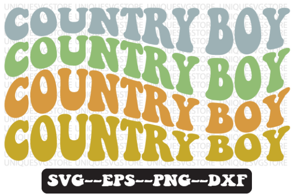 Country Boy Wavy Retro SVG Graphics for Crafts