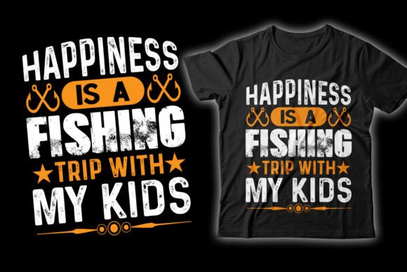 Happiness Fishing Dad T-Shirt Design Graphics