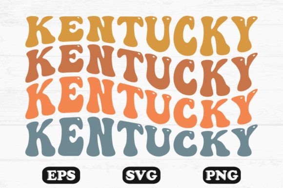 Kentucky Retro Wavy SVG Graphics for Crafts