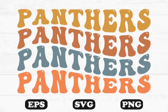 Panthers Wavy Retro SVG Graphics for Crafts