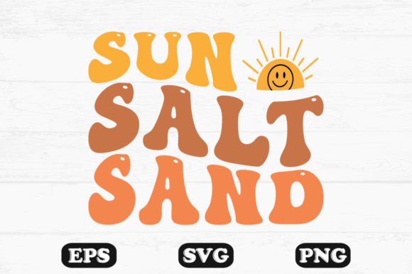 Sun Salt Sand Retro Wavy SVG Graphics for Crafts