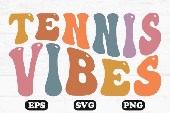 Tennis Vibes Retro Wavy Graphics for Crafts