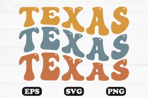 Texas Retro Wavy SVG Graphics for Crafts