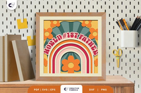 World 1st Father 3D Paper Cutting SVG